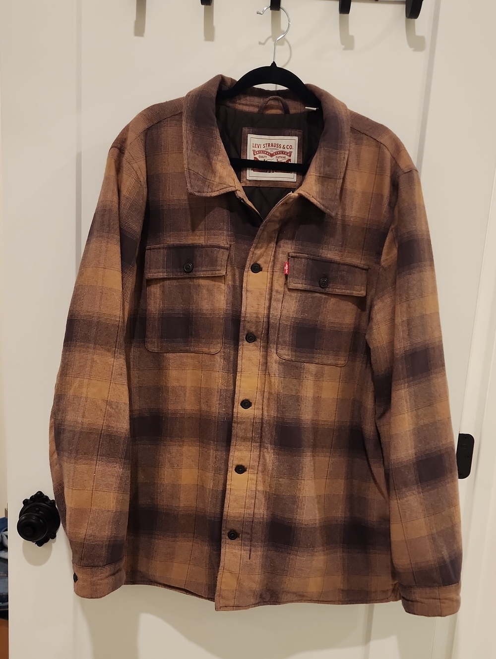 Levi's Men's Brown Plaid Lined  Shirt Jacket